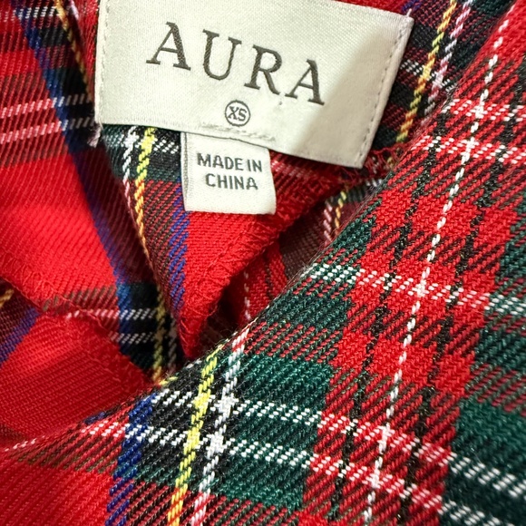 Tartan Plaid Tiered Ruffle Puff Sleeve Dress - Picture 10 of 11